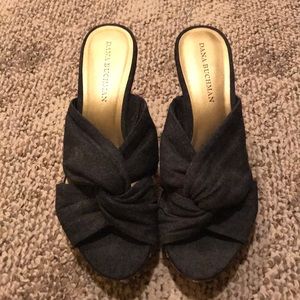 Dark denim style wedges